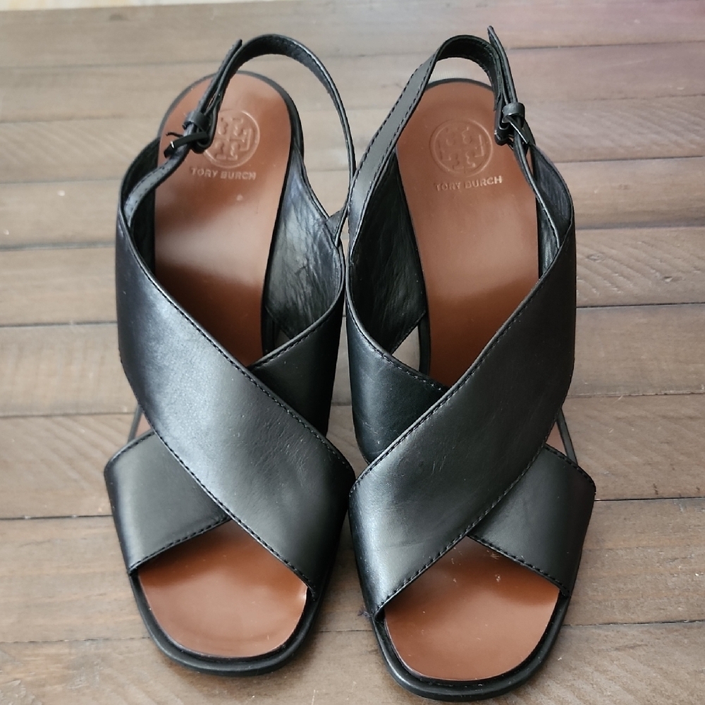 Tory Burch Gabrielle Black Women's Sandals 8.5
